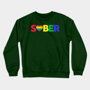 Sober Rainbow Heart Crewneck Sweatshirt